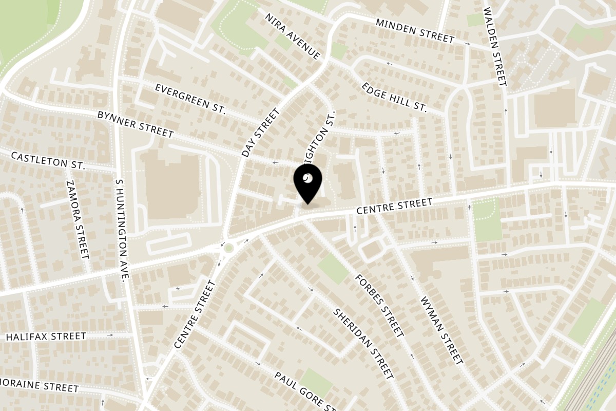 Map showing the location of TopMix Restaurant Jamaica Plain on 365 Centre St in Jamaica Plain